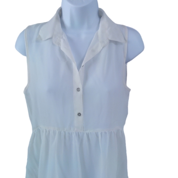 [Wet Seal]  Sheer Chiffon Top Off White Size Medium - Picture 4 of 7